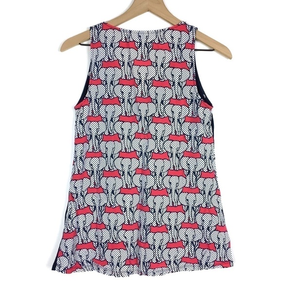 CROWN & IVY Tank Top Blouse Dot Elephants Soft Lightweight Petite Size Small PS - Picture 3 of 11